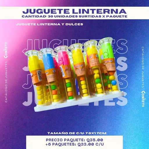 Juguete con dulce Linterna 30U.