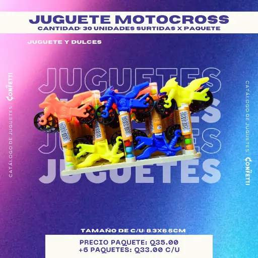 Juguete con dulce Motocross 30U.