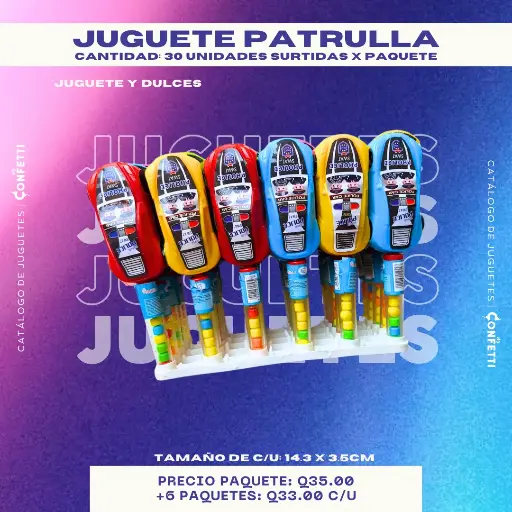 Juguete con dulce Patrulla 30U.