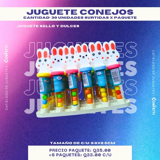 Juguete con dulce Conejos 30U.