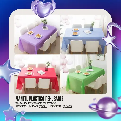 Mantel Plástico Rehusable