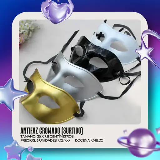 Antifaz Cromado Surtido