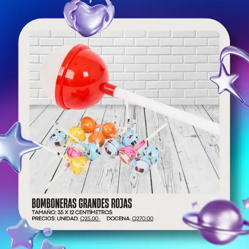 Bomboneras Plásticas Grandes Rojas
