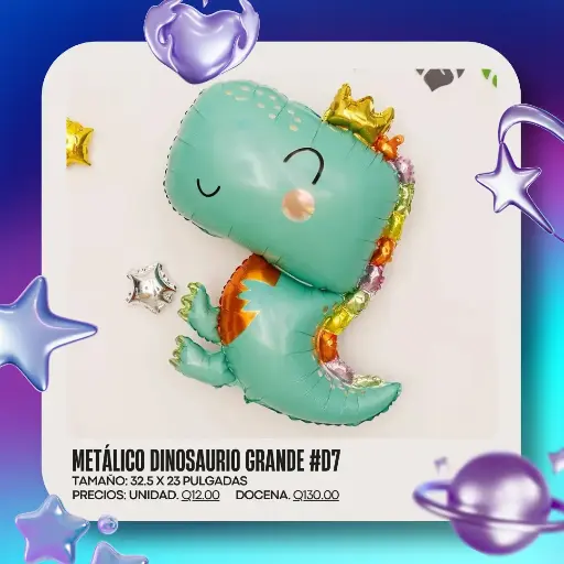 Metálico de Dinosaurio Grande #D7