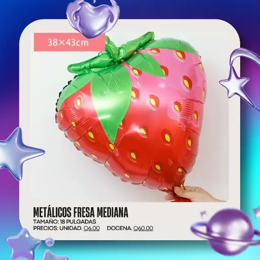 Metálico Fresa Mediana