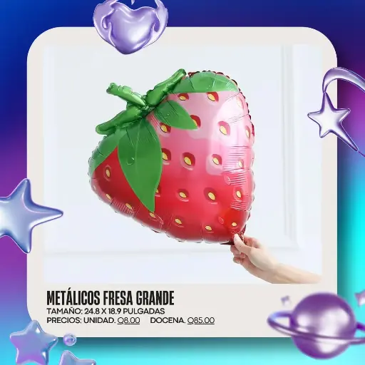 Metálico Fresa Grande