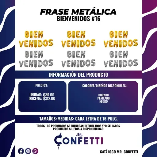Frases Metálicas Bienvenidos