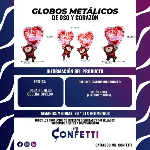 Metálicos de Oso y Corazón (AGOTADO)