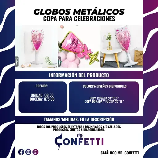 Metálicos de Copas para celebraciones