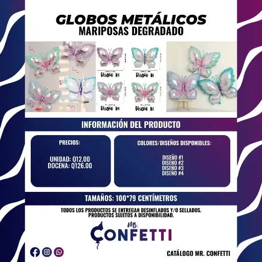 Metálicos de Mariposas Degradado