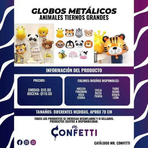 Metálicos de Animales grandes Tiernos