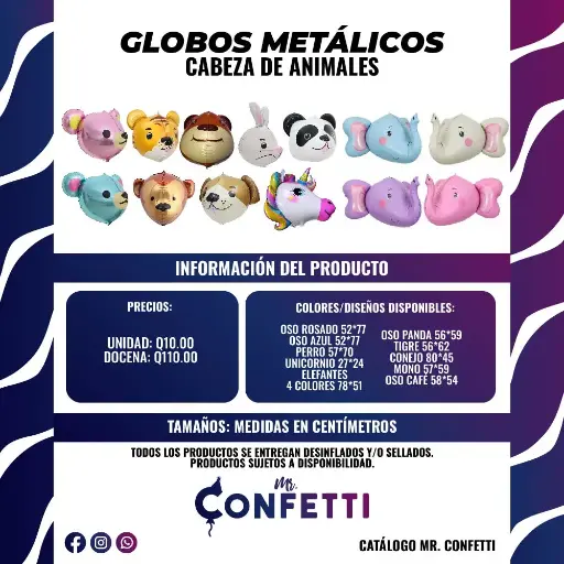 Metálicos de Cabeza de Animales 3D