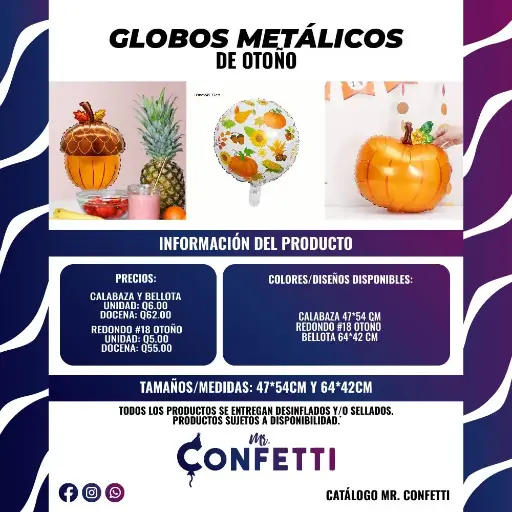 Metálico de Calabaza, Bellota y Otoño #18