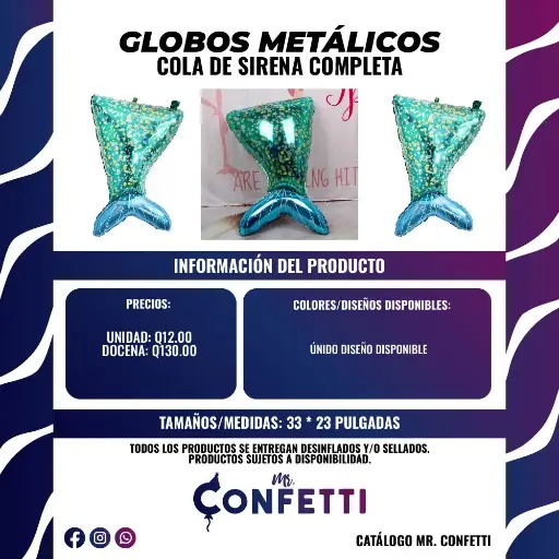 Metálicos de Cola de Sirena completa