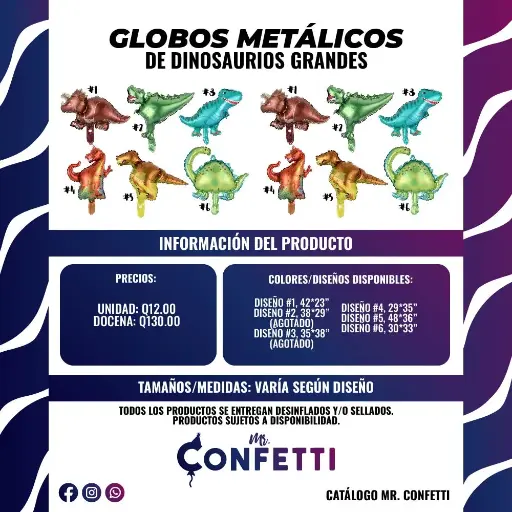 Metálicos Dinosaurios grandes