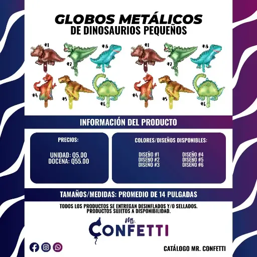 Metálicos Dinosaurios pequeños