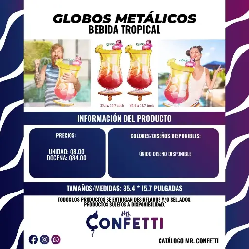 Metálicos de Bebida Tropical