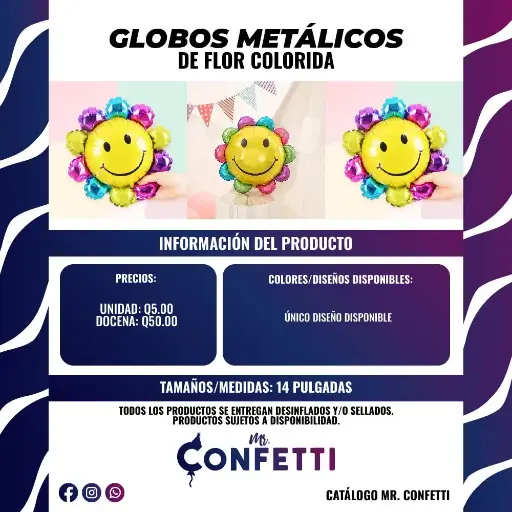 Metálicos de Flor Colorida