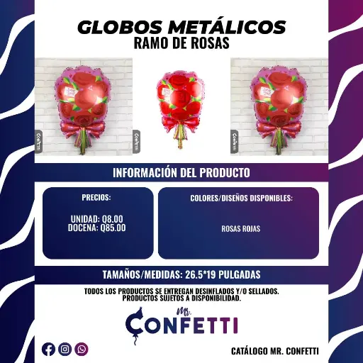 Metálicos de Ramo de Rosas
