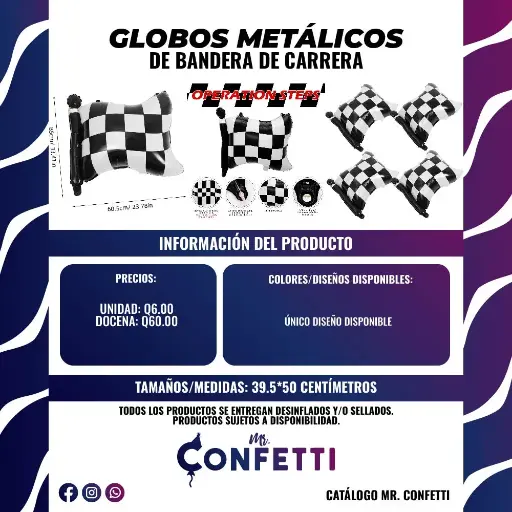 Metálicos Bandera de Carreras