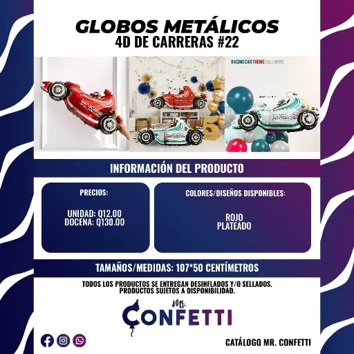 Metálicos Carros de Carreras