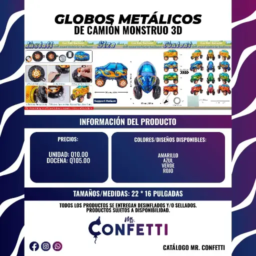 Metálicos Camión Monstruo 3D