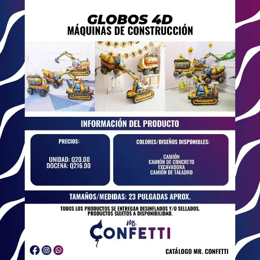 Metálicos 4D Máquinas de Construcción