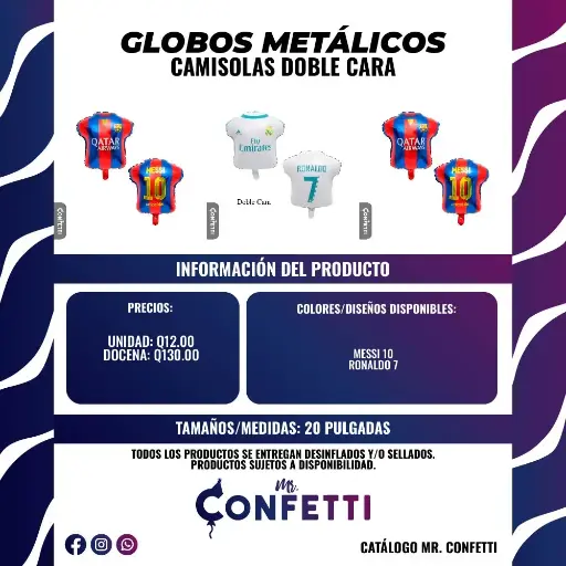 Metálicos Camisolas doble cara