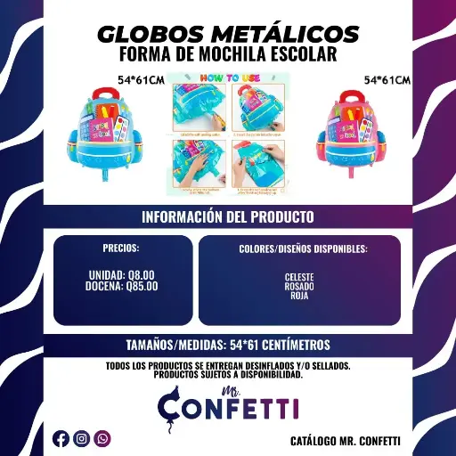 Metálicos de Mochila Escolar