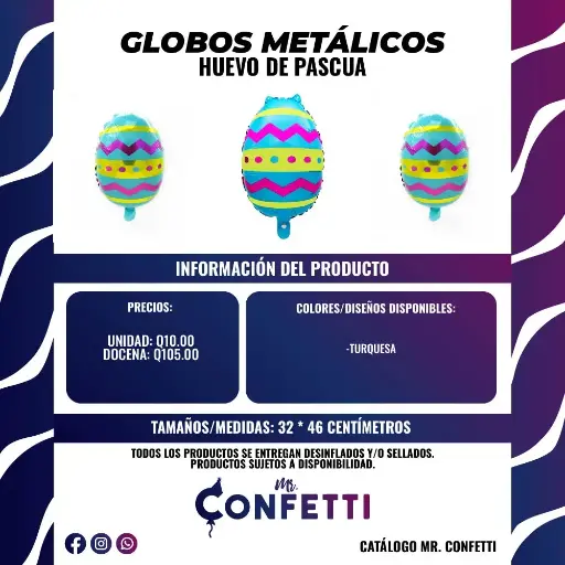 Metálicos Huevos de Pascua