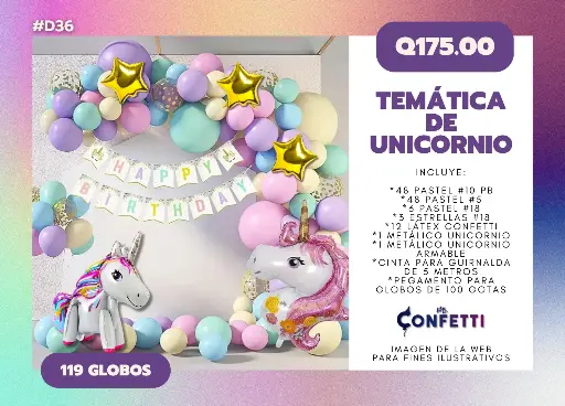 Set de Guirnalda Unicornio #D36