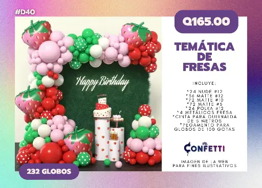 Set de Guirnalda Fresas #D40