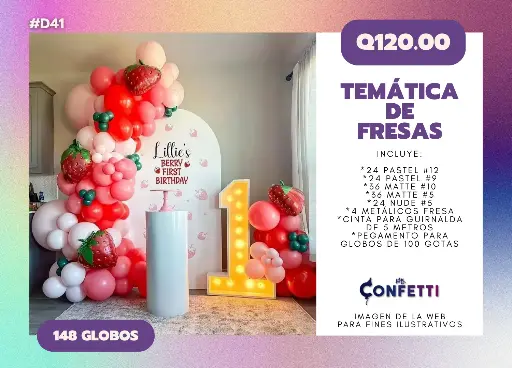 Set de Guirnalda Fresas #D41