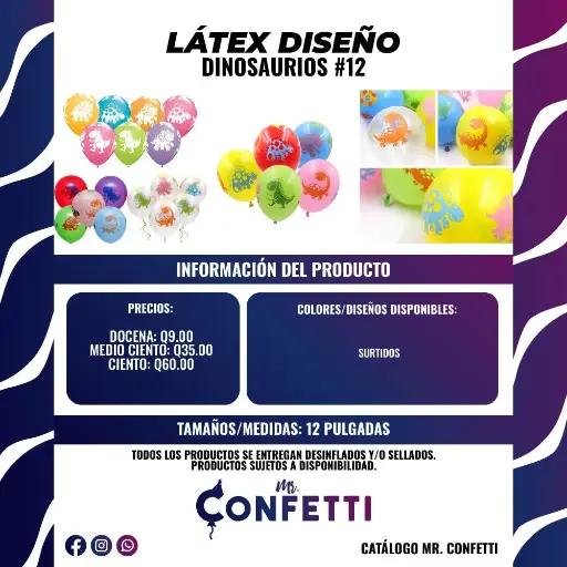 Látex #12 Dinosaurios