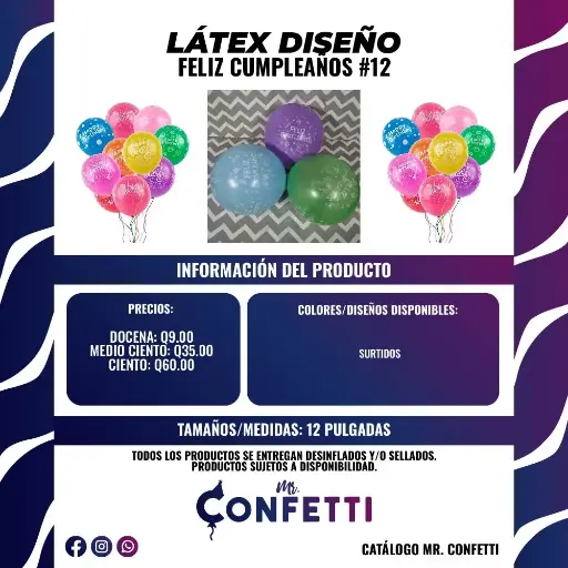 Látex #12 Feliz Cumpleaños