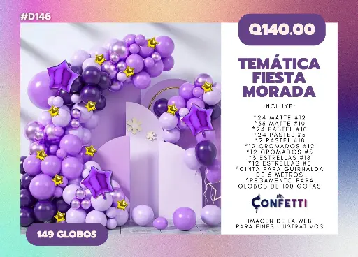 Set de Guirnalda Fiesta Morada #D146