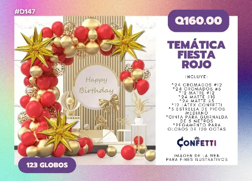 Set de Guirnalda Fiesta Rojo #D147