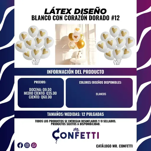 Látex #12 Corazón Dorado