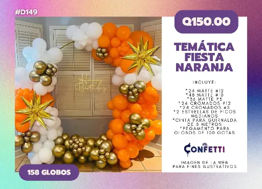 Set de Guirnalda Fiesta Naranja #D149