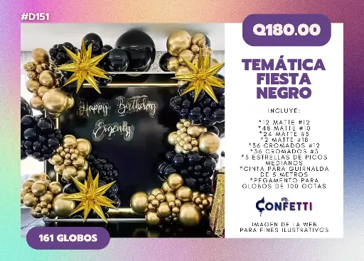 Set de Guirnalda Fiesta Negro #D151