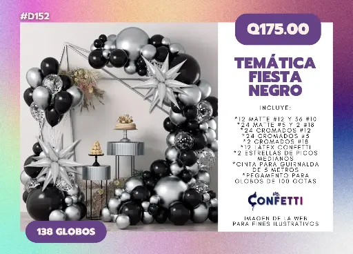 Set de Guirnalda Fiesta Negro #D152