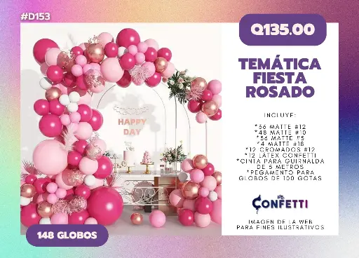 Set de Guirnalda Fiesta Rosada #D153