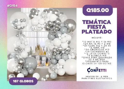 Set de Guirnalda Fiesta Plateada #D154