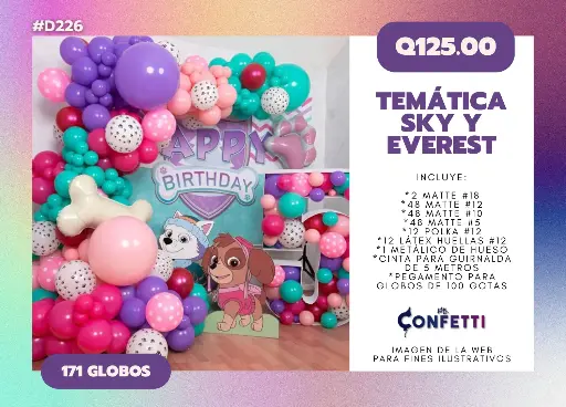 Set de Guirnalda Sky y Everest Paw Patrol #D226