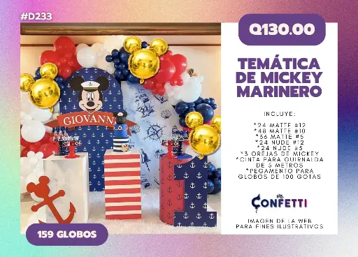 Set de Guirnalda Mickey Marinero #D130