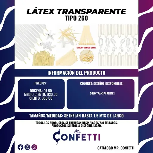 Látex Transparentes 260
