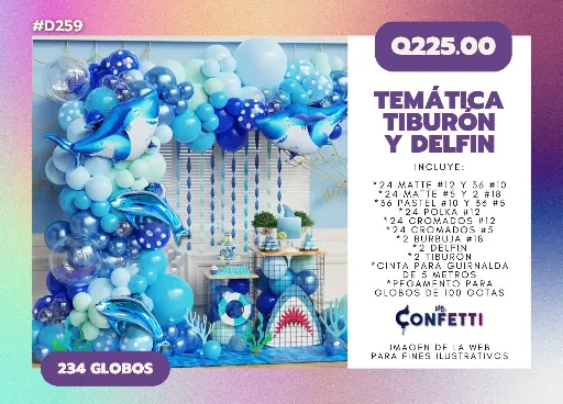 Set de Guirnalda Tiburón y Delfín #D259
