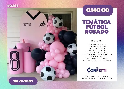 Set de Guirnalda Fútbol Rosado #D264
