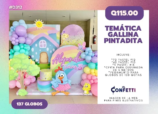Set de Guirnalda La Gallina Pintadita #D312