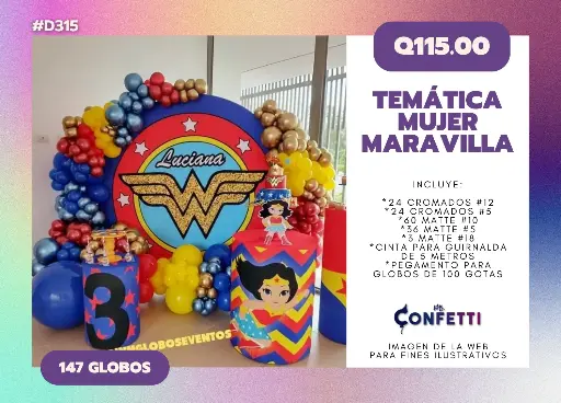 Set de Guirnalda La Mujer Maravilla #D315